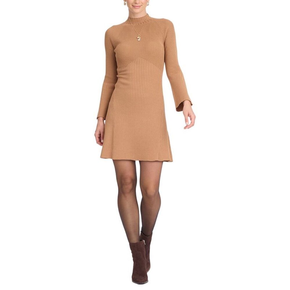 Draper James Womens Lennox Mockneck Ribbed Knit Dress